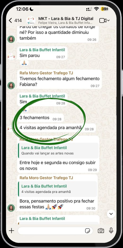 3 fechamentos e 4 visitas agendadas para o dia seguinte